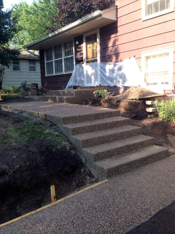 Aggregate Concrete Sidewalk and Steps - Bloomington MN